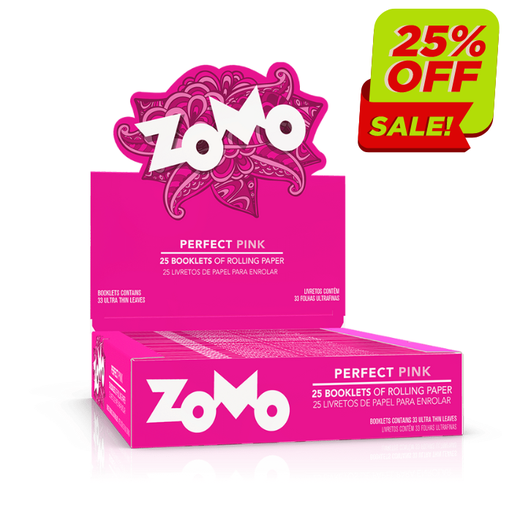 [ZOMO PINK PAPER 25] Zomo Perfect Pink Rolling Paper - 25ct