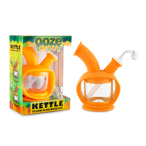 [OOZE KETTLE ORANGE] Ooze Kettle Silicone Water Bubbler and Dab Rig - Orange