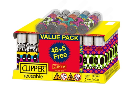 [CLIPPER SKULLS LIFE] Clipper Skulls Life Lighters- 48ct (+5 Free)
