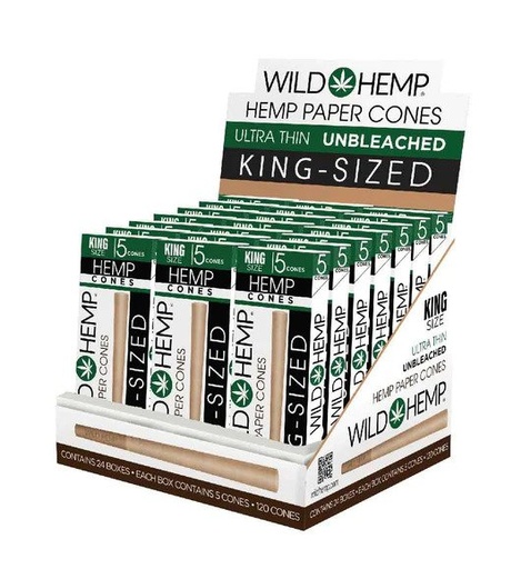 [WH HEMP KSS CONES 24] Wild Hemp King Size Hemp Pre Rolled Cones - 24ct