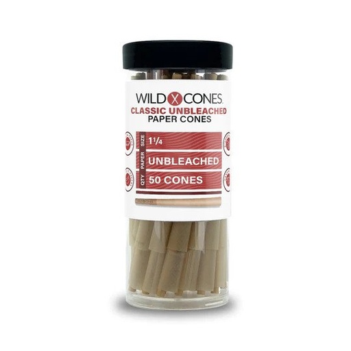 [WC UB 11/4 50] Wild Cones Classic Unbleached 11/4 Pre Rolled Cones - 50ct