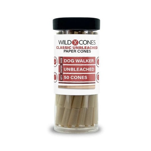[WC UB DOG WALKER 50] Wild Cones Classic Unbleached Dog Walker Pre Rolled Cones - 50ct