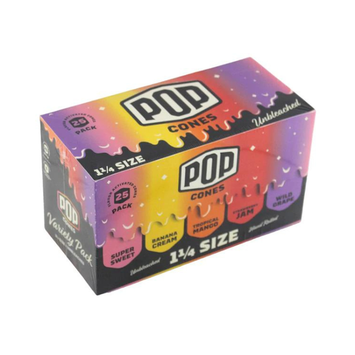 [POP CONES 11/4 VARIETY PACK 25] Pop 11/4 Unbleached Variety Pack Pre-rolled Cones - 25ct