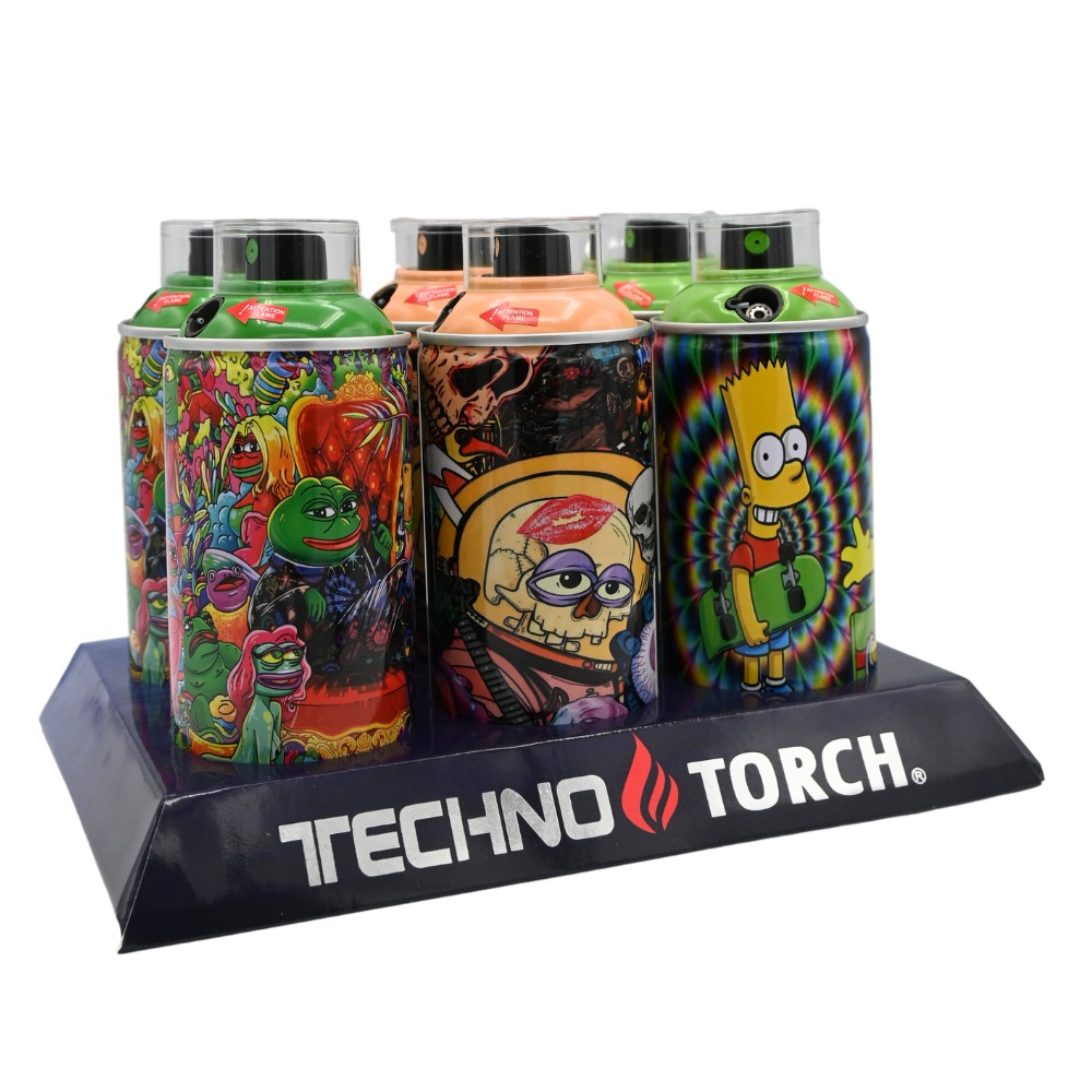 Techno Small Spray Can Torch Lighters 6ct Smoke Arsenal