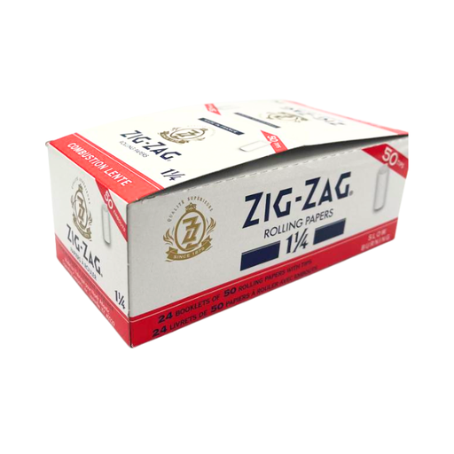 [ZIGZAG 11/4 PAPER 24] Zig Zag 1 1/4 Rolling Paper + Tips - 24ct