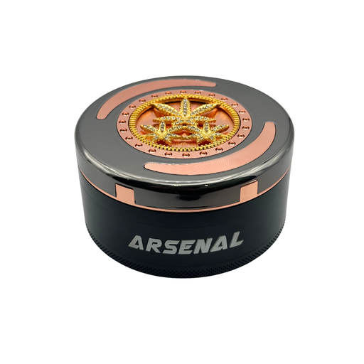 [HX890-4SP-MY] Arsenal Gold Medallion 90mm 4-Pc Grinder - 3ct