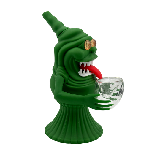[H258] 6" Arsenal Green Face Monster Water Pipe