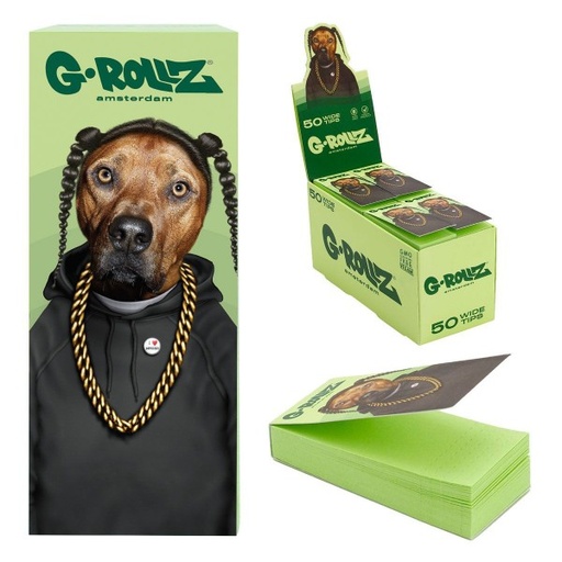 [PR1902D] G-Rollz Pets Rock 'Rap' Green Filter Tips - 24ct