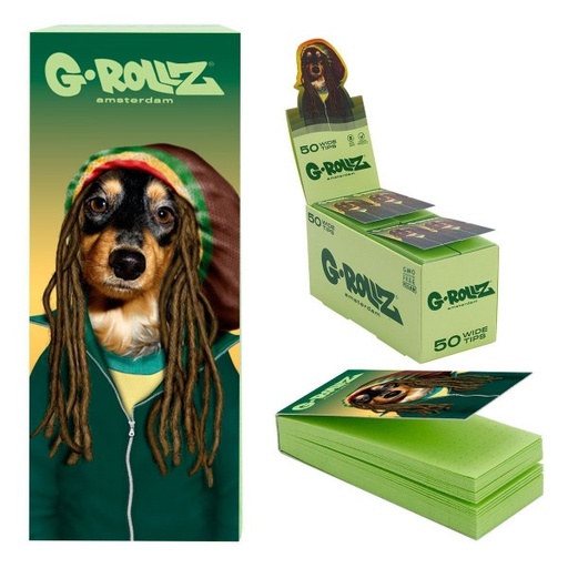 [PR1902B] G-Rollz Pets Rock 'Reggae' Green Filter Tips - 24ct