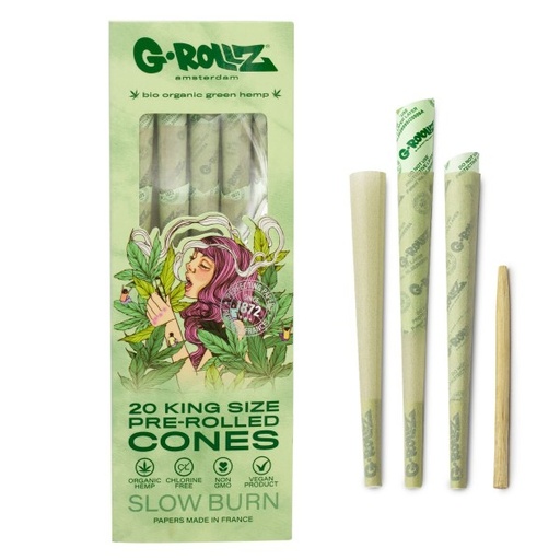 [GR1434K] G-Rollz Collector 'Colossal Dream' Organic Green Hemp King Size Cones - 20ct