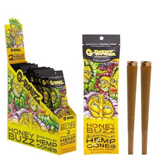 [DK1521J] G-Rollz 2x Honey Flavored Pre-Rolled Hemp Cones - 12ct