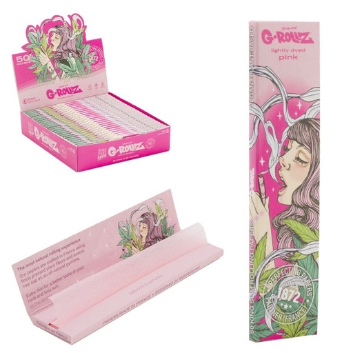 [GR06D] G-Rollz 'Colossal Dream' Lightly Dyed Pink  KS Slim Papers - 25ct