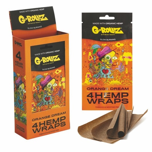 [DK1516K] G-Rollz 4x Orange Flavored Hemp Wraps Flavored Hemp Wraps - 15ct