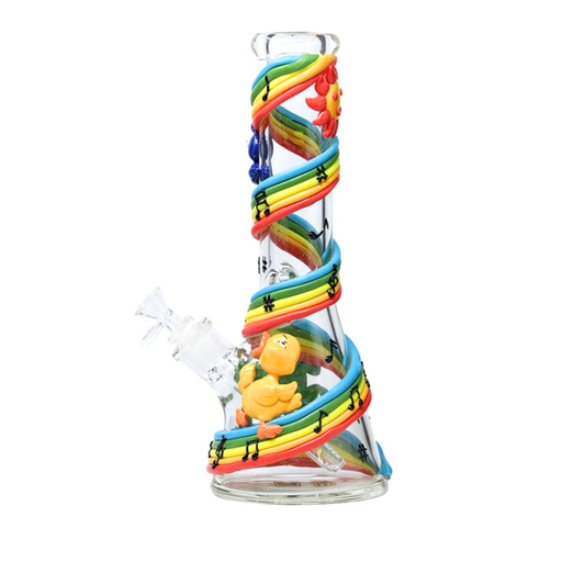 [ST036] 13" Nice Glass 3D-Wrap Rainbow Beaker