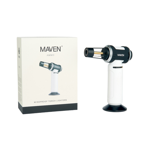 [MAVEN AMMO WHT] Maven Ammo Windproof Torch Lighters - White