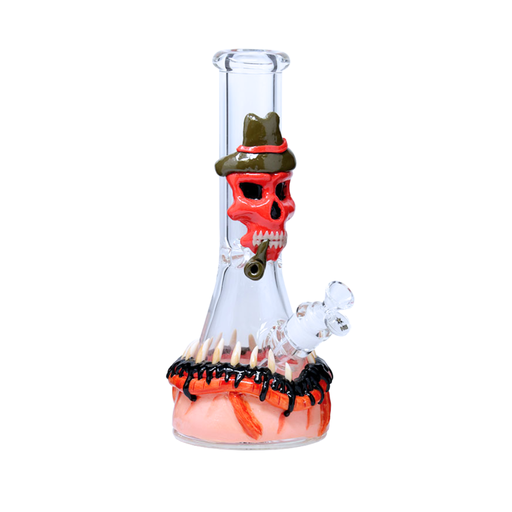 [ST034] 12.5" Nice Glass 3D-Wrap Red Skull Beaker