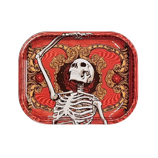 [BLAZY SKELETON SMALL] Blazy Susan Grateful Dead Skeleton Metal Rolling Tray - Small