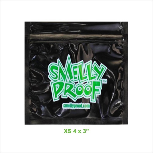[15-3155] SMELLY PROOF 4 X 3" XS (10 BAGS) - BLACK