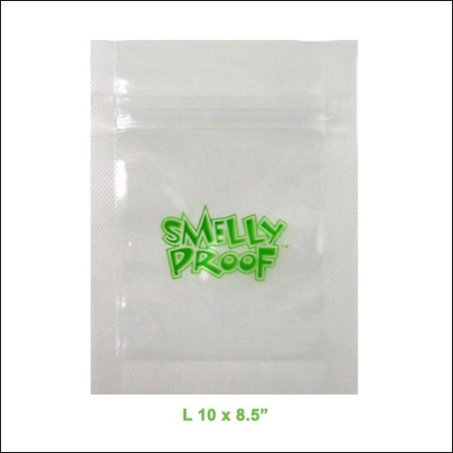 [15-3162] SMELLY PROOF 10 X 8.5" LARGE (10 BAGS) - CLEAR