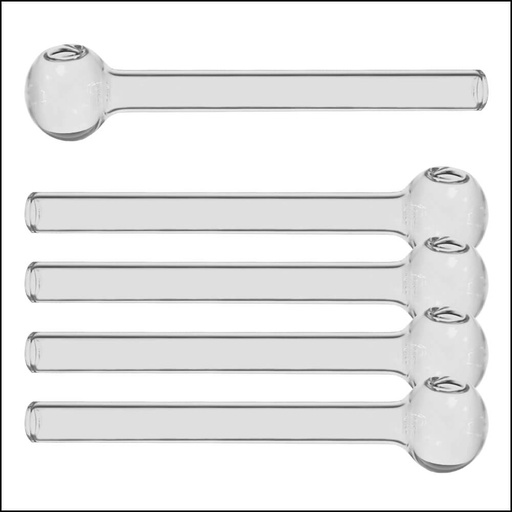 [GL-700-5PK] GLASS PIPE - OIL - CLEAR - 4.5'' (5PK)