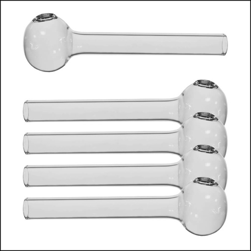 [GL-703-5PK] GLASS PIPE - OIL - CLEAR - 4'' (5PK)