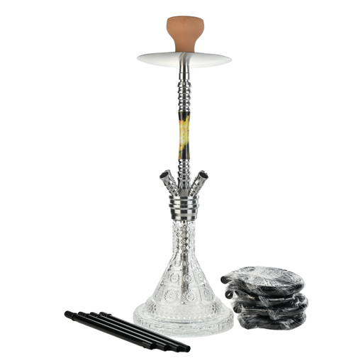19" Arsenal 4 Hose Crystal Base Marble Hookah