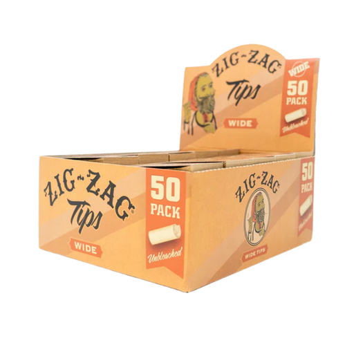 [ZZ101119] Zig Zag Original Unbleached Wide Rolling Tips - 50ct