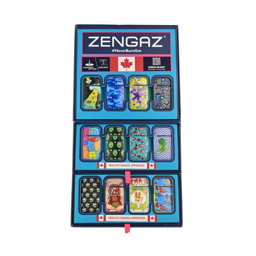 Zengaz Wing (ZL-13) Series 7 Jet Rubberized Cube Lighters - 48ct