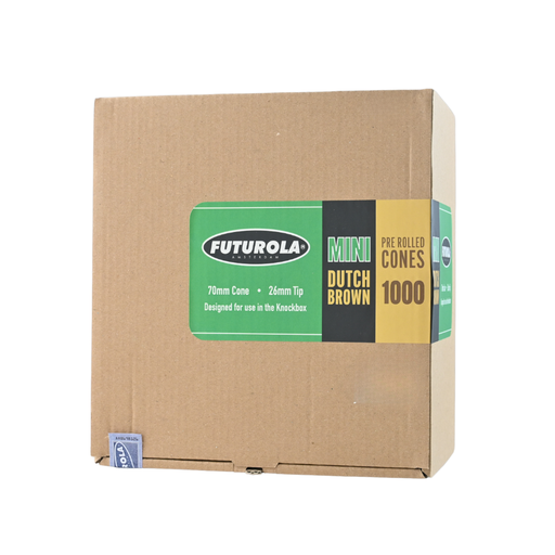 [F02-M070/26-DBN-X1] Futurola 70mm Mini Pre Rolled Dutch Brown Cones - 1000ct