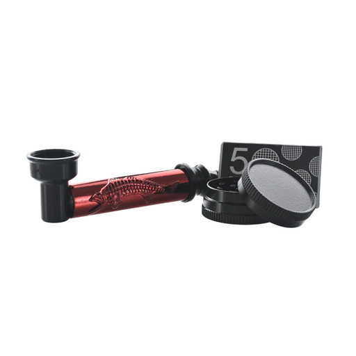 [DK8821TA] D&K 80mm Embossed Fanrtasy Pipe Set w/ Screens and Grinder - 24ct