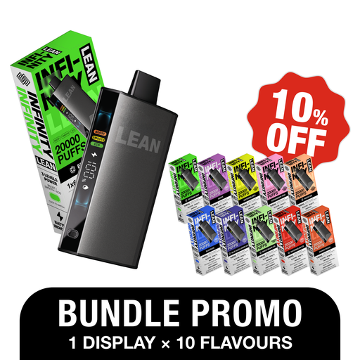 [BUNDLE INFINITY LEAN ON] [ON] (Bundle) Infinity Lean 20K Disposable Vape - 10 Flavours  x 1 Display